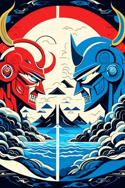 GOOD VS EVIL in the style of Hiroshi Nagai