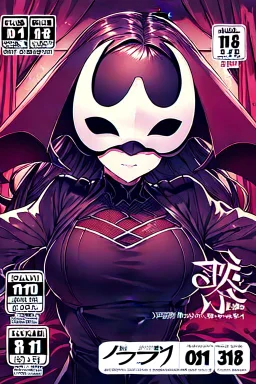 girl with demon mask in the middle of the room, line arts, manga cover