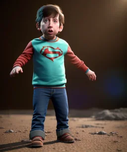 Howard wolowitz toddler, full body, dramatic lighting, angry, hyper realistic,