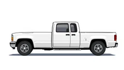 side of a generic pickup truck(white, 4 door), digital illustration