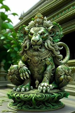 green lion in dragon peplue