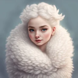 Odette White Swan in cute wooly art style