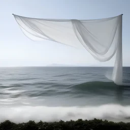A white curtain on the sea