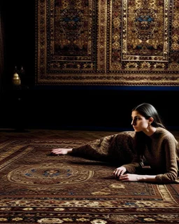 editorial fashion, aesthete --ar 4:5 --personalize 7z32fzl --stylize 1000 persian rug