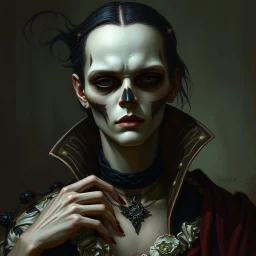 Vampire the Masquerade, dark, gothic, renaissance oil painting, portrait, pale skin, vampire, undead, character concept, artstation