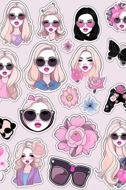 aesthetic girly stickers template