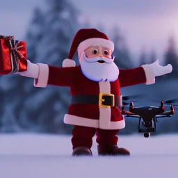 Drone kullanan noel baba, octane render 8k --ar 1:1