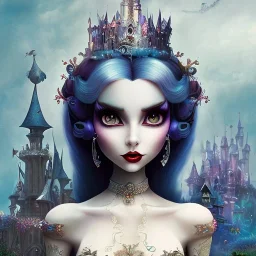 extrem tim burton and disney hybrid of the evil stepsisters, sharp focus, beautiful eyes