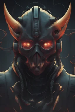 demon mask cyberpunk male