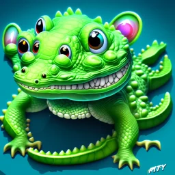 happy cute baby crocodile