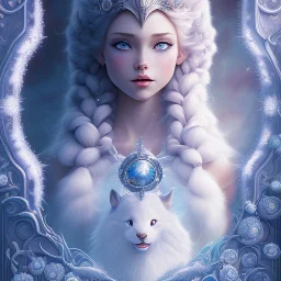 disney, epic white queen, icey blue, majestic, ominous, wildflowers background, intricate, masterpiece, expert, insanely detailed, 4k resolution, retroanime style, cute big circular reflective eyes, cinematic smooth, intricate detail , soft smooth lighting, soft pastel colors, painted Rena
