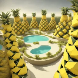 A tourist resort in the shape of a pineapple "interior design"