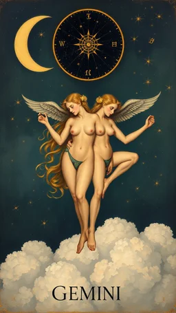 Bosch painting style , Zodiac signs pictures of Gemini