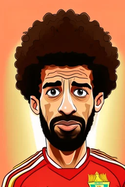 Mohamed Salah Egyptian football player cartoon 2d