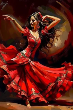 ładna tańczy flamenco styl michalangelo
