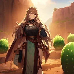 anime real life like cactus in the desert in arizona, grand canyon,anime