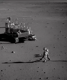 Scary robot on the lunar surface