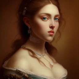 Portrait of a beautiful busty woman Théodore Géricault style