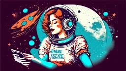 make a Text for a song about space and beautiful women, text for a song