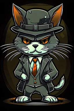 mafia themed cartoon cat