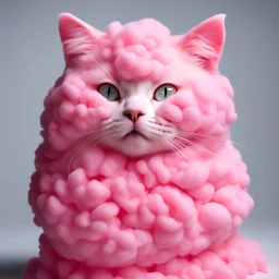 Cat moulded from cotton candy