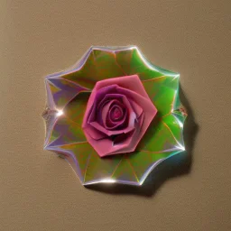 transparent multicolor crystal rose leaf