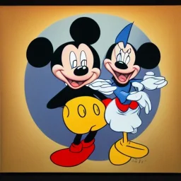 Mickey Mouse and Donald Duck restructured by Picasso