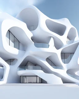 Casa geométrica en proporción aurea, estilo Zaha Hadid, calidad ultra, hiper realista, hiperdetallada, 3D 8K