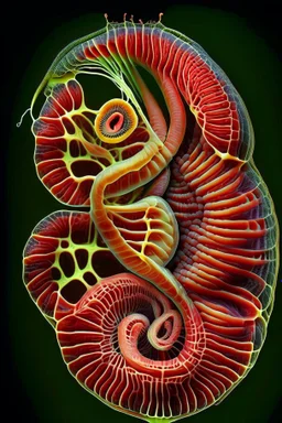 The vascular system of a snail