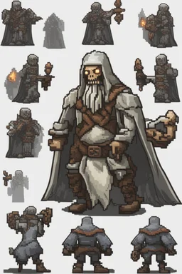 pixel undead soul sprite for pixel game in the medieval style side view idle animation. --ar 9:16