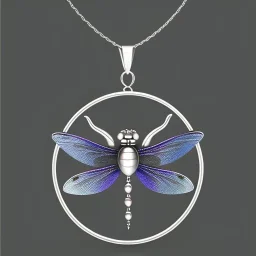 necklace with a simple, elegant design featuring a single, shimmering polyester in dragonfly pendant