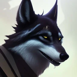 award winning portrait of a male anthropomorphic black wolf long vblack cory loftis, fenghua zhong, ryohei hase, ismail inceoglu and ruan jia. unreal engine 5, artistic lighting, highly detailed, photorealistic, fantasy