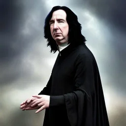 high-quality, fine-detail close-up oil painting of Alan Rickman as Severus Snape, portrait, young, handsome, 8k resolution, intricate, digital art, detailed matte painting, photorealistic, volumetric lighting, Rafael Augusto, Juan Francisco Casas, Anne Dittman, Anne Stokes, greg rutowski, Nathan Lorenzana