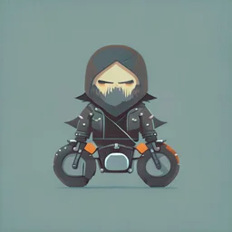 minimalistic character. biker