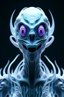 full bodied ghostly alien, 8k, finely detailed, photo realistic.