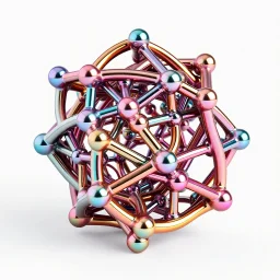 3d recursive structre with metallic random colors