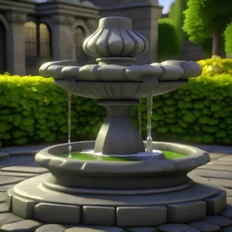 gray stone fountain, modern pixar style, digital painting, hyper - realistic oil, A still from a 3d Disney movie