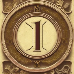 letter M surrounded by laurel wreath, roman art