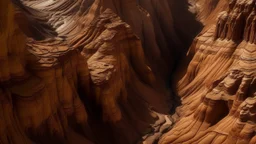 A brown canyon near a mountain made out of chocolate designed in ancient Egyptian hieroglyphics painted by Leonardo da Vinci