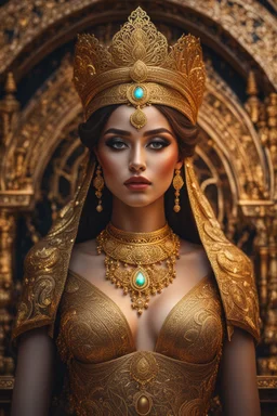 Photography Ancient beautiful goddes, filigree, engraved ancient ornaments golden, Beautiful,Holographic moody: imposing: arcane: ethereal: magnificent: cinematic: masterpiece: divine: amazing depth of field: beautiful nature: 8k resolution