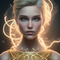 blonde pretty yoga artist, maze background , levitated lab equipment, 4k, Highly Detailed, Masterpiece, perfect eyes, Digital Illustration, Cinematic Lighting, Realistic, Sharp Focus, Centered, Beautifully Lit, Bioluminescent by Stanley Artgerm Lau