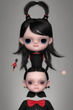 Wednesday Addams toddler, punk hair, full body, jump, bokeh, hyper realistic