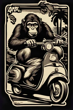 Ape on a scooter, logo