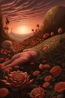 Day dawning skin crawling; insanely detailed; award-winning; rose tones; beautiful; surrealism