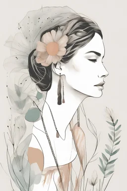 Minimalist boho illustration wall art