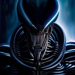 Ultra detailed fullbody Portrait in oil on canvas of Xenomorph in Alien,extremely detailed digital painting, extremely detailed face,crystal clear Big Glowing eyes, mystical colors ,perfectly centered image, perfect composition, rim light, beautiful lighting, 8k, stunning scene, raytracing, anatomically correct, in the style of robert e howard and Ken Kelley and Ohrai Noriyoshi and Simon Bisley and tomzj1 and hyeonsick choi.