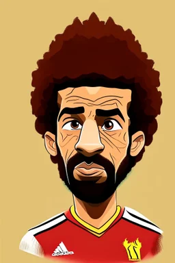 Mohamed Salah Egyptian football player ,cartoon 2d