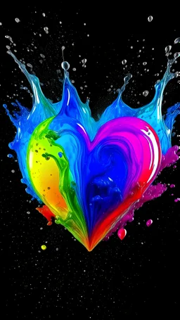 Purity transparency water splashing twisted with an intricate rainbow party heart-shaped helium balloons inside