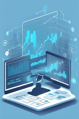 Advanced Trading Strategies and Analysis, flat light blue style