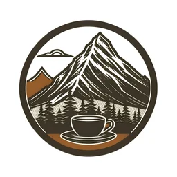 buatkan logomark cafe di pegunungan yang sangat simpel